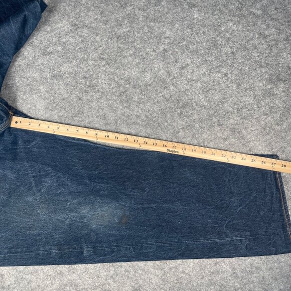 Levi's Men's 501 Straight Leg Jeans W46 L30 Classic Button Fly Denim Blue - Picture 10 of 16